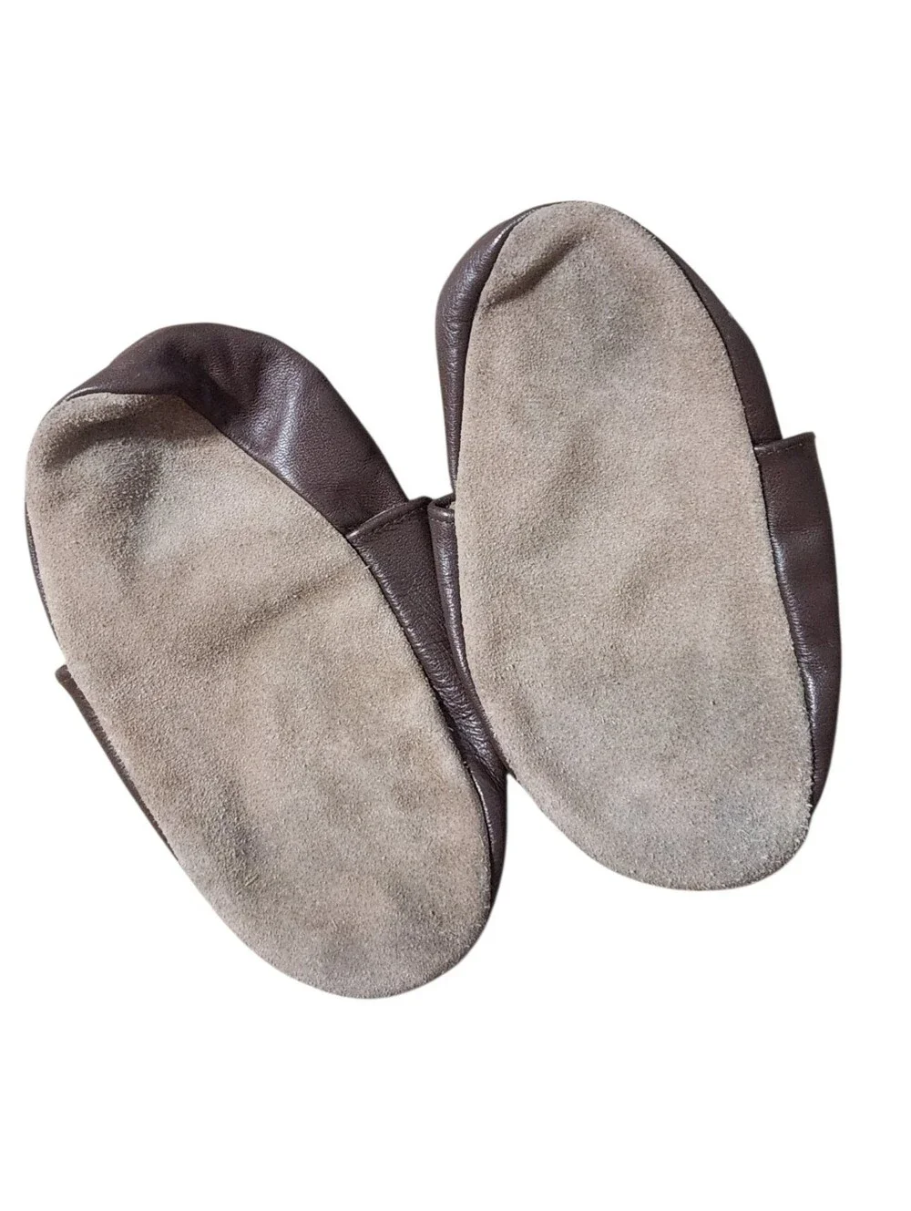 Robeez Leather Slippers Girls Size 3-4 Years Brown Pink Cat Slip On Shoes